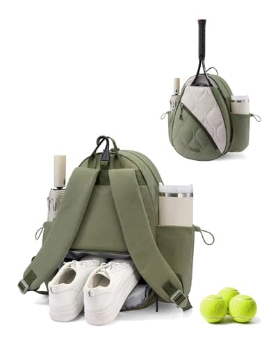 Sucipi Tennis Bag for Women and Men with Shoe Compartment, Machine Washable Tennis Racket Backpack, Lightweight Sports Bag for Pickleball, Badminton