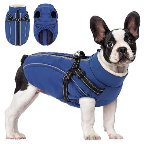Dog Winter Coat with Harness Built in Dog Puffer Jackets for Medium Dogs