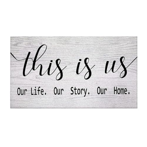 Nogrit This is Us Welcome Mats Outdoor Entrance, Bath Mats for Bathroom, Non Slip Shower Mat for Bathroom Floor, Front Door Mat Outside Entrance, PVC Coil Mat 17x30