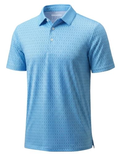 MAGCOMSEN Golf Shirts for Men Dry Fit Short Sleeve Print Collared Polos