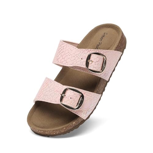 DREAM PAIRS Girls Boys Slides For Kids Non-Slip with Adjustable Straps for Indoor & Outdoor Toddler Little Kid/Big Kid,Size 9 Toddler,Pink,SKSS26001K