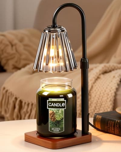 Marycele Black Candle Warmer Lamp with Timer & Dimmer Adjustable Height for Candle Jars, Mothers Day Gifts for Mom Birthday Gifts for Women Sister, Wax Candle Lamp Warmer Home Decor with 2 Bulbs