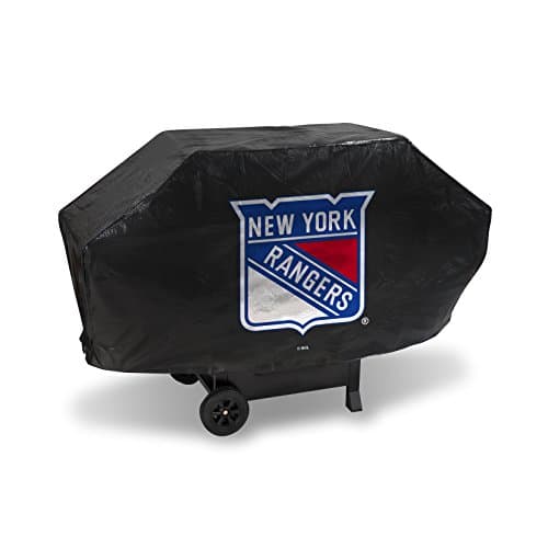 Rico Industries Ricepod NHL New York Rangers Black Deluxe Grill Cover Deluxe Vinyl Grill Cover - 68" Wide/Heavy Duty/Velcro Staps