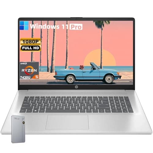 HP 17.3" FHD Business Laptop Computer - 20GB RAM, 512GB SSD, AMD Ryzen 5 7430U CPU, Anti-Glare, Wifi6, Windows 11 Pro Computer with Full-Size Numeric Keypad & Fast Charge for Remote Work & Study
