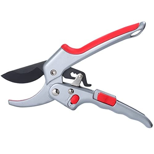 MEPEREZ Garden clippers, premium Germany pruners, Work 3 times easier, professional ratchet pruning shears, cutting rose, flower, hedge, stem, tree, Sharp gardening scissors, Arthritis weak hand snips