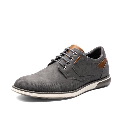 Bruno Marc Men's Casual Dress Oxfords Shoes Business Formal Derby Sneakers,Size 9,Grey-Waxy,SBOX2336M