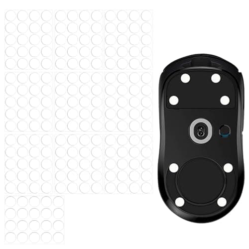 TNJPSEK 200 Pcs Dot Mouse Glide Sliders, Universal 6.5mm PTFE Mouse Feet Skate Stickers, Smooth Sliding Pads Compatible with All Mousepads, Wear-Resistant Smooth Glide Mice Glass Skates Pad (White)