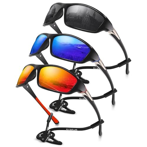 Foliful Polarized Sports Wrap Around Sunglasses Men Fishing Running Golf