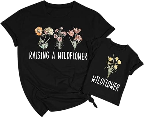 Raising A Wildflower Shirt Mom Toddler Matching Tshirt Mommy and Me Matching Tee Mother Daughter Son Mama Mini Outfit