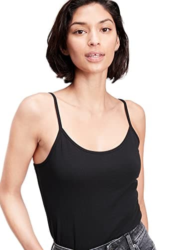 GAP Women's Fitted Cami Top, True Black, X-Large