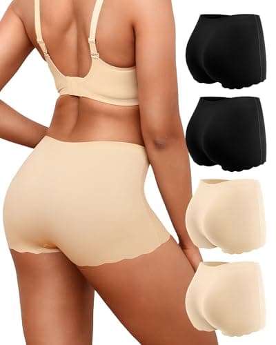 LEVAO 4Pack Women No Show Seamless Boyshort Panties Invisible Underwear