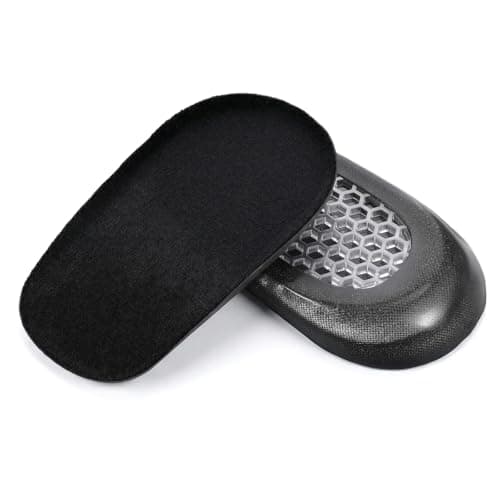 GEEHUA 0.6in Inch Heel Lifts for Leg Length Discrepancy, Black Height Increase Insoles Soft Shoe Lifts Invisible Heel Lift Inserts Heels Cushion Pads Half Foot Insoles for Women Men