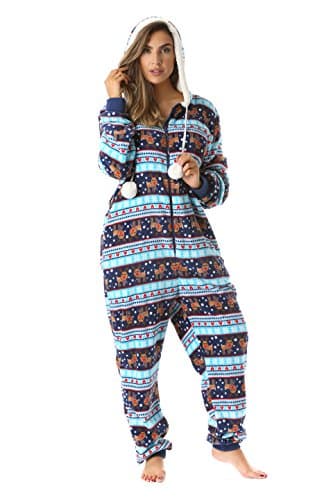 6342-10129-XS Just Love Adult Onesie / Pajamas,X-Small,Navy - Reindeer Snow