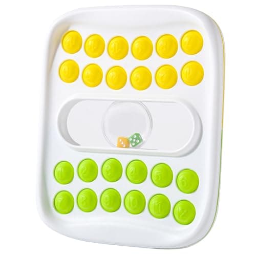 Fidget Math Game Toys with Dice Case | Sensory Toys for Kids & Adults, Portable Bubble Pop Fidget Toy for Anxiety Relief, Classroom, Travel , Office(Yellow/Green)