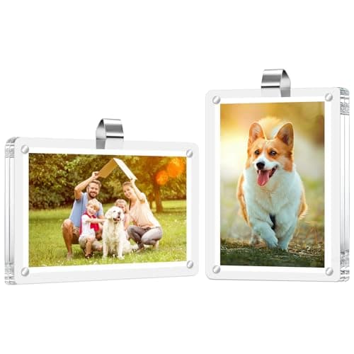 ZTGPMP Car Visor Photo Clip Car Picture Holder, Acrylic Magnetic Picture Frames for Refrigerator
