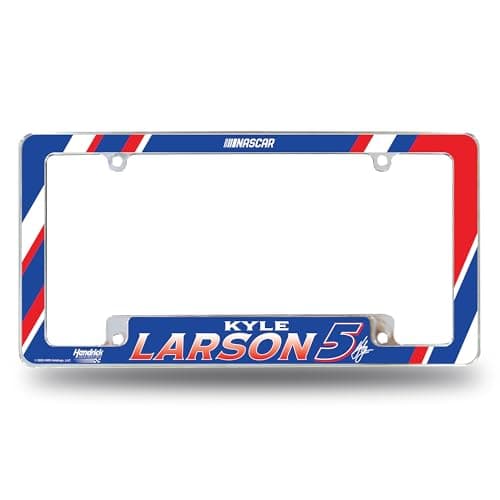 Rico Industries NASCAR Racing Kyle Larson 12" x 6" Chrome All Over Automotive License Plate Frame for Car/Truck/SUV