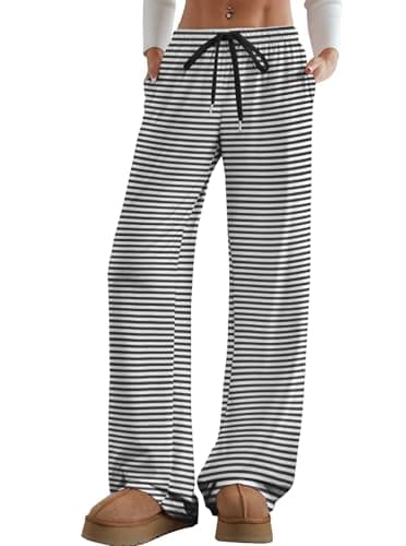 Aoulaydo Women's Wide Leg Lounge Pants with Pockets 30" Inseam