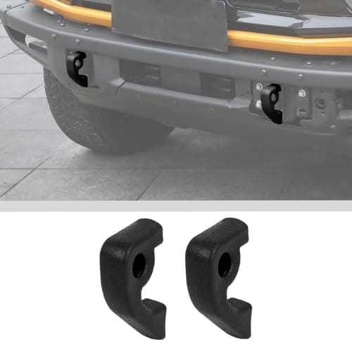 JWWY Front Bumper Tow Hook Covers Tow Trailer Hitch Receiver Cover Towing Hitch Rubber Sleeve Protector Cover Trim Fit for 2021-2025+ Ford Bronco Exterior Accessories Purple 2PCS (Fixed)