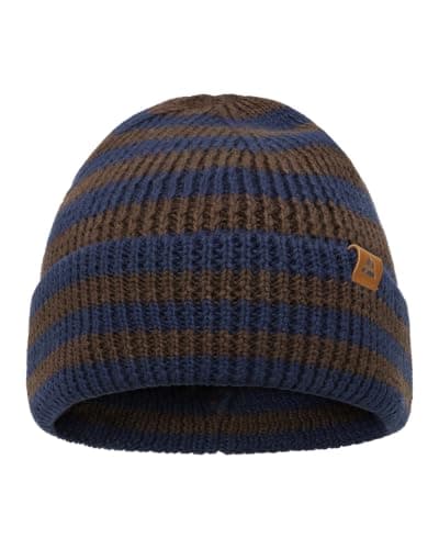 DANISH ENDURANCE Merino Wool Beanie for Men & Women, Blue/Brown, One Size