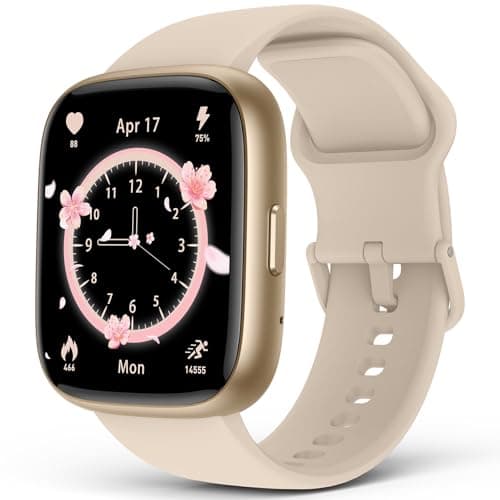 SOUYIE Smart Watches for Women, IP68 Waterproof, Alexa Built-in, 1.83" HD Customizable Display, Heart Rate, Blood Oxygen, Sleep, Weather Updates, Fitness Tracker for Android & iOS, Glod