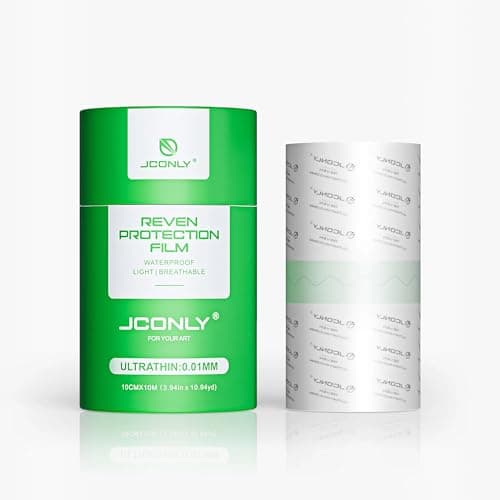 Jconly Reven 4in x 11yd Tattoo Aftercare Bandage Roll - Second Skin Tattoo Cover Up Patch 0.01MM Waterproof Film for Tattoos, 72hr Adhesion & Breathable Healing Patch, Reduces Scabbing