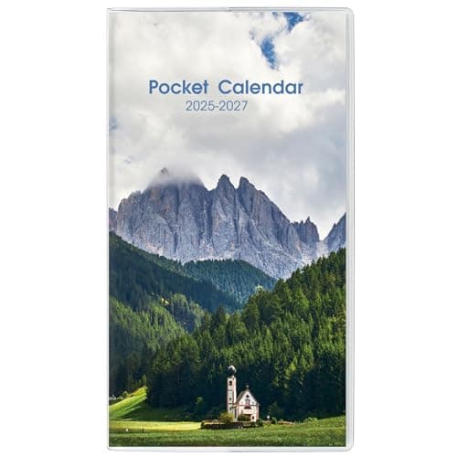 KONVINIT Pocket Calendar 2025-2027, Monthly Planner 2025-2027 - 3.7" x 6.7" - Runs from July 2025 Until December 2027, 2026 Pocket Calendar with PVC Cover for Organizing & Planning