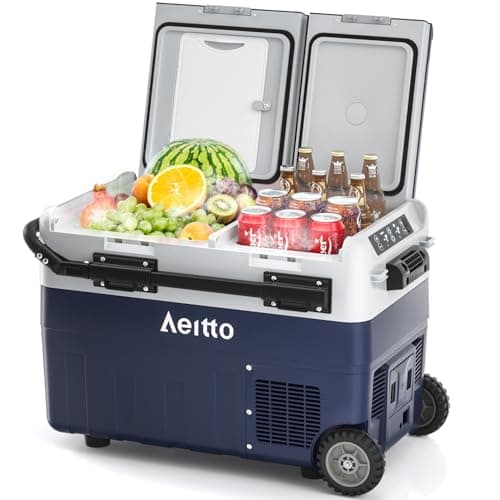 Aeitto 12V Car Refrigerator 42QT(40L) Dual Zone Car Fridge Freezer Cooler