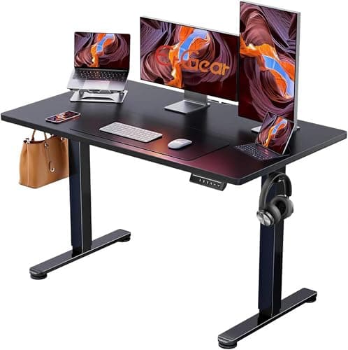 ErGear 48 X 24 Inch Height Adjustable Electric Standing Desk, Black