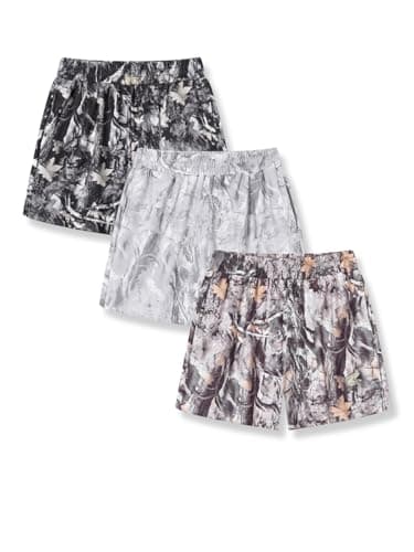 LOVYKIDIDO 3 Pack Shorts Girls Clothes Size 13 14Y Tie Dye Print Athletic Shorts Tween Girls Trendy Casual Summer Outfits Black Gray Brown Branch(13-14Y)
