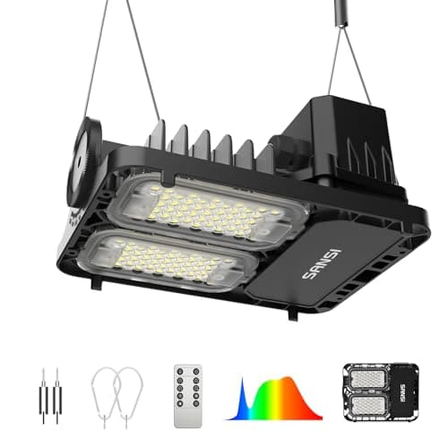 SANSI Grow Lights for Indoor Plants, 70W Full Spectrum Plant Lights for Indoor Growing, High PPFD IP65 Dimmable LED Growing Lamp for Seed Starting, Grow Tent Light 2x2 Auto On/Off Timer Remote Control