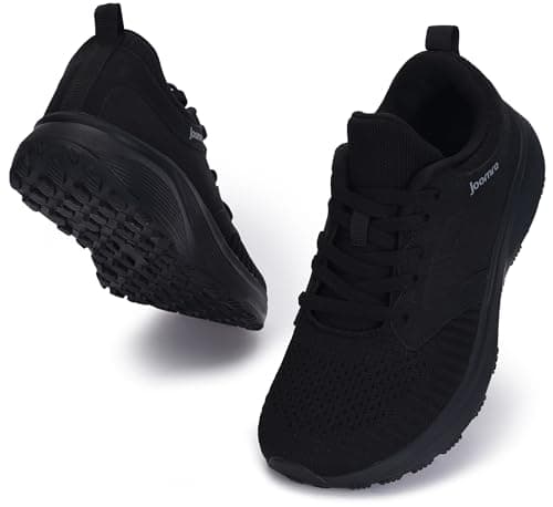 Joomra Womens Wide Toe Box Walking Shoes for Female Size 8w Gym Running Fitness Exercise Width Fashion Tennis Sneakers Black 39