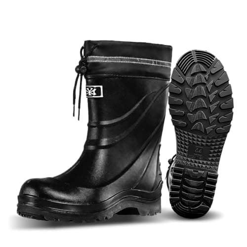 Men Waterproof Rubber Rain Work Boots, Anti-Slip for Fishing Farming Garden
