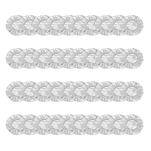 Qianly 10 Pieces Bowl Covers Aluminum Foil Food Storage Insulation Lids Reusable Elastic Wraps Heat Resistant for Kitchen Accessories Suitable for Home, 40Pcs