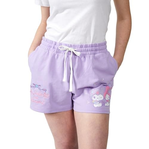 Hello Kitty & Friends Kuromi & My Melody Women's Lavender Sweat Shorts Small