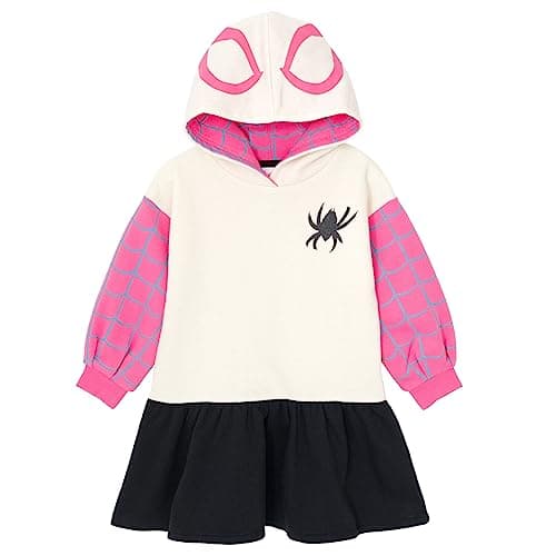 Marvel Spider-Man Spider-Gwen Ghost Spider Toddler Girls Fleece Skater Dress White 2T