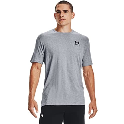 Under Armour Men's Sportstyle Left Chest Short-Sleeve T-Shirt , Steel Light Heather (036)/Black , X-Large
