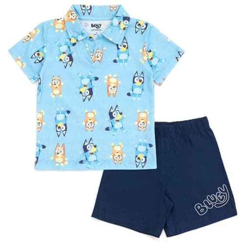 Bluey Bingo Toddler Boys Polo Shirt and Shorts 3T