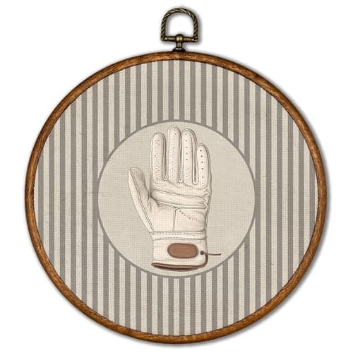 KSDUT Vintage Baseball Glove Wall Art Decor - Retro Sports Trendy Wall Art Canvas Frame Hanging Prints, Nursery Sports Gallery Round Artwork Decor for Home Kids Boys Room Decorations 10"x10"