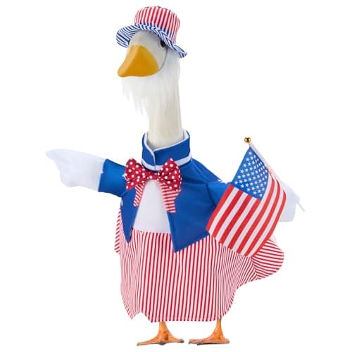 EKOREST Patriotic Porch Goose Outfits for 23 Inch Statue