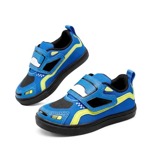 DREAM PAIRS Toddler Boys Sneakers Little Kids Shoes Fun Cartoon Cute Causal Walking Hook and Loop Lightweight,Size 7 Toddler,Blue,KKUMFN2515