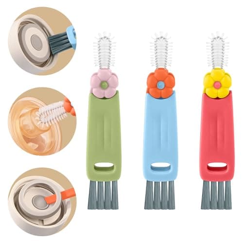 3 in 1 Cup Lid Gap Cleaning Brush Set, Multifunctional Insulation Bottle Cleaning Brush, Mutipurpose Portable Cup Lid Gap Cleaner, Home Kitchen Crevice Brush Cleaning Tools