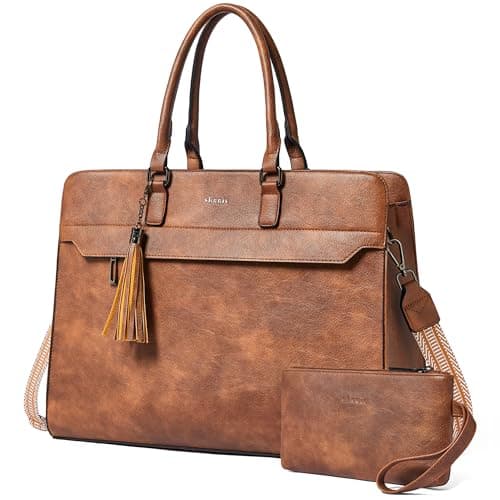 Shrrie 15.6 Inch Laptop Tote Bag with Clutch Purse for Women