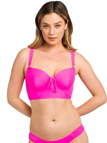 Smart & Sexy Women's Swimwear Lightly Lined Underwire Bikini Top, Fuchia Sizzle, 40DD