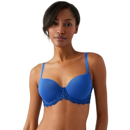 Wacoal Womens, Embrace Lace Contour T-Shirt Bra 853191 Beaucoup Blue/Bellwether Blue, 38C