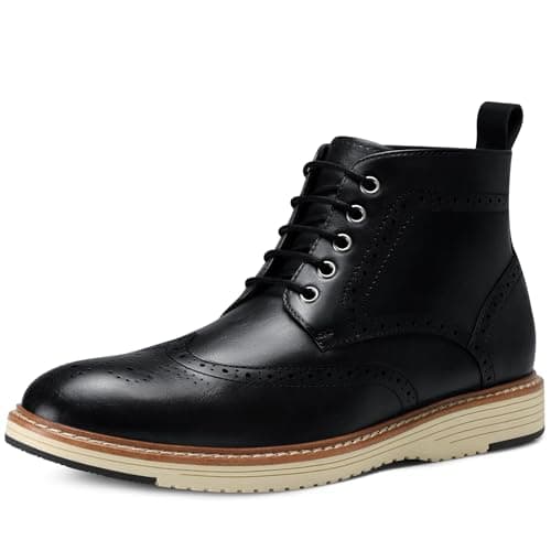 HVENSTEAD Black Chukka Boots for Men: Dress Wingtip Shoes Mens Casual Work Derby Formal Chukka Boots Size 10.5