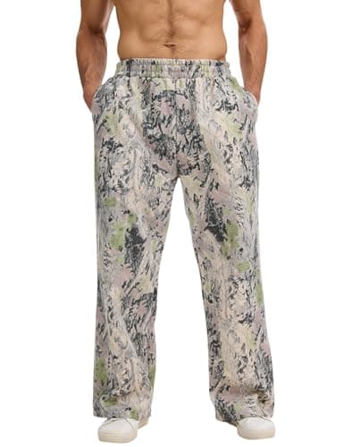 MSBESYOR Mens Baggy Camo Graphic Print Sweatpants Workout Athletic Joggers Pants for Men Wide Leg Hunting Sweat Pant