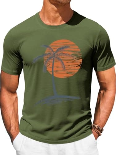 Runcati Mens Short Sleeve T-Shirts Graphic Crew Neck Shirt Printed Tees