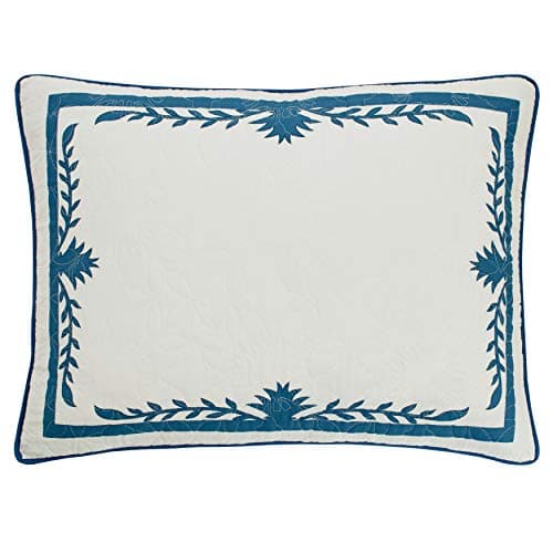 Tommy Bahama- Aloha Pineapple Cotton Blue Standard Sham, Stylist Bedding Set (Aloha Pineapple Blue, Standard Sham)