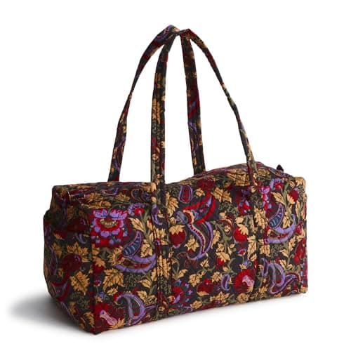 Vera Bradley Women's Premium Cotton Original Duffel Bag, Midnight Garden Paisley, One Size