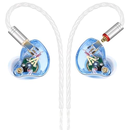 Vibes 202 Wired Earbuds - HiFi in Ear Monitor Headphones – Professional Noise Isolating Ear Buds - Clear Sound, Deep Bass & Comfort-Fit IEM Earphones - MMCX to 3.5mm, Silver Plated Cord, Carrying Case